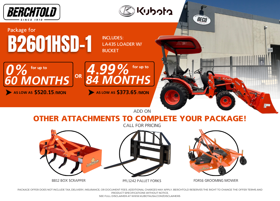 B2601HSD-1 Tractor Package Deal