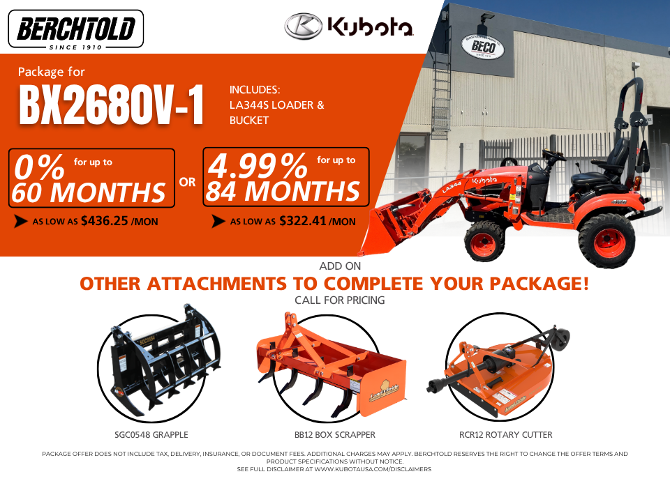 BX2680V-1 Tractor Package Deal